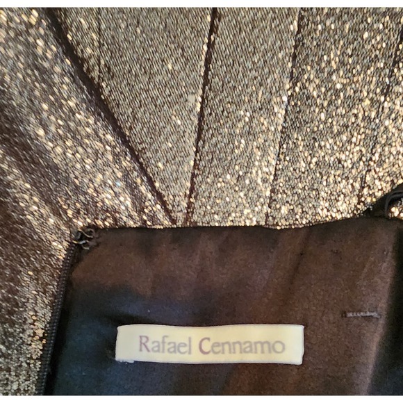 Rafael Cennamo Couture Strapless Iridescent Gray Bustier Dress S - Picture 7 of 11